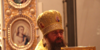 Архиерейским чином совершена Божественная литургия и чин молебного пения в соборе Сретения Владимирской иконы Пресвятой Богородицы Задонского Рождество-Богородицкого мужского монастыря - Липецкая Епархия