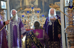 Высокопреосвященнейший схимитрополит Никон (Васин) и Преосвященнейший Евфимий, епископ Усманский, викарий Липецкой епархии, совершили Божественную литургию во Владимирском соборе Задонского Рождество-Богородицкого мужского монастыря