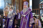Высокопреосвященнейший схимитрополит Никон (Васин) и Преосвященнейший Евфимий, епископ Усманский, викарий Липецкой епархии, совершили Божественную литургию во Владимирском соборе Задонского Рождество-Богородицкого мужского монастыря