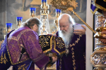 Высокопреосвященнейший схимитрополит Никон (Васин) и Преосвященнейший Евфимий, епископ Усманский, викарий Липецкой епархии, совершили Божественную литургию во Владимирском соборе Задонского Рождество-Богородицкого мужского монастыря