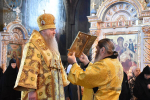 Высокопреосвященнейший схимитрополит Никон (Васин) и Преосвященнейший Евфимий, епископ Усманский, викарий Липецкой епархии, совершили Божественную литургию во Владимирском соборе Задонского Рождество-Богородицкого мужского монастыря
