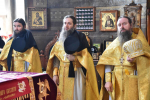 Высокопреосвященнейший схимитрополит Никон (Васин) и Преосвященнейший Евфимий, епископ Усманский, викарий Липецкой епархии, совершили Божественную литургию во Владимирском соборе Задонского Рождество-Богородицкого мужского монастыря