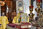 Высокопреосвященнейший схимитрополит Никон (Васин) и Преосвященнейший Евфимий, епископ Усманский, викарий Липецкой епархии, совершили Божественную литургию во Владимирском соборе Задонского Рождество-Богородицкого мужского монастыря
