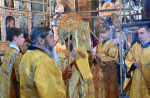 Высокопреосвященнейший схимитрополит Никон (Васин) и Преосвященнейший Евфимий, епископ Усманский, викарий Липецкой епархии, совершили Божественную литургию во Владимирском соборе Задонского Рождество-Богородицкого мужского монастыря