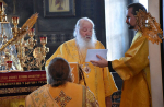 Высокопреосвященнейший схимитрополит Никон (Васин) и Преосвященнейший Евфимий, епископ Усманский, викарий Липецкой епархии, совершили Божественную литургию во Владимирском соборе Задонского Рождество-Богородицкого мужского монастыря