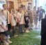 В канун Дня Святой Троицы учащиеся летнего лагеря МБОУ СШ №14 г. Липецка помогли украсить храм прп. Серафима Саровского свежескошенной травой - Первое Липецкое благочиние
