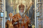 Высокопреосвященнейший схимитрополит Никон (Васин) и Преосвященнейший Евфимий, епископ Усманский, викарий Липецкой епархии, совершили Божественную литургию во Владимирском соборе Задонского Рождество-Богородицкого мужского монастыря