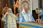 Высокопреосвященнейший схимитрополит Никон (Васин) и Преосвященнейший Евфимий, епископ Усманский, викарий Липецкой епархии, совершили Божественную литургию во Владимирском соборе Задонского Рождество-Богородицкого мужского монастыря