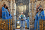 Высокопреосвященнейший схимитрополит Никон (Васин) и Преосвященнейший Евфимий, епископ Усманский, викарий Липецкой епархии, совершили Божественную литургию во Владимирском соборе Задонского Рождество-Богородицкого мужского монастыря