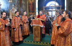 Высокопреосвященнейший схимитрополит Никон (Васин) и Преосвященнейший Евфимий, епископ Усманский, викарий Липецкой епархии, совершили Божественную литургию во Владимирском соборе Задонского Рождество-Богородицкого мужского монастыря