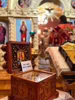 В Неделю 26-ю по Пятидесятнице, день памяти великомученицы Екатерины, Глава митрополии совершил Божественную литургию и чин молебного пения в скитском храме иконы Божией Матери «Скоропослушница» с. Даньшино
