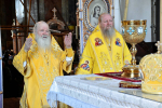 Высокопреосвященнейший схимитрополит Никон (Васин) и Преосвященнейший Евфимий, епископ Усманский, викарий Липецкой епархии, совершили Божественную литургию во Владимирском соборе Задонского Рождество-Богородицкого мужского монастыря
